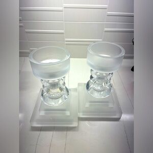 MULBERRY CRYSTAL CANDLE HOLDERS